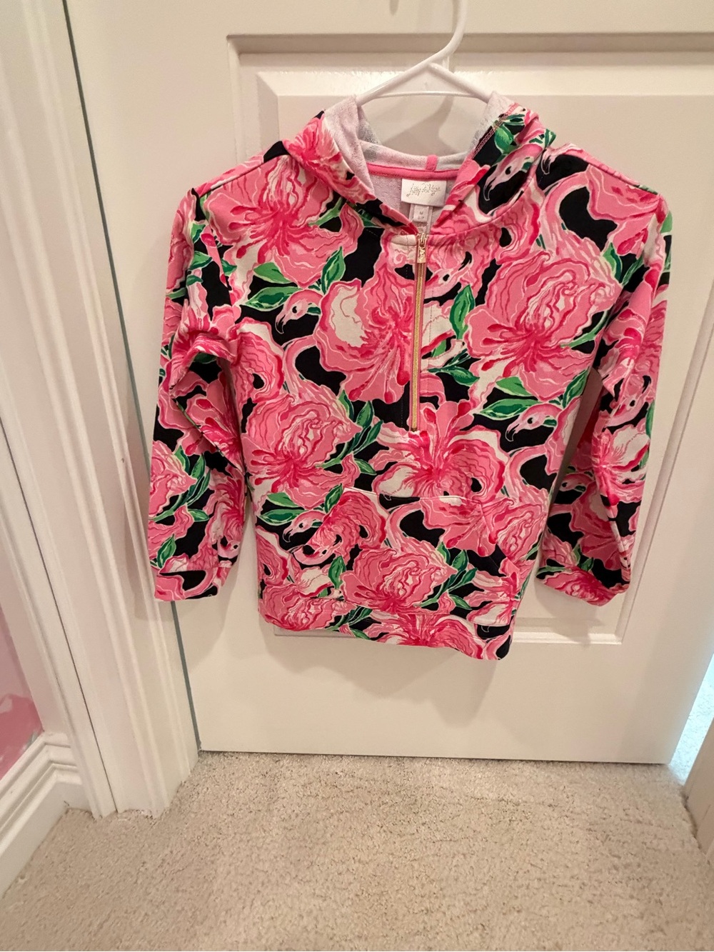 Lilly Pulitzer Pink Floral Zip Hoodie - Kids Sweatshirt